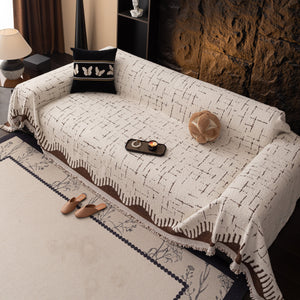 Chenille Sofa Cover Throw Blanket Woven Textured Decorative Furniture Slipcover