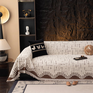 Chenille Sofa Cover Throw Blanket Woven Textured Decorative Furniture Slipcover