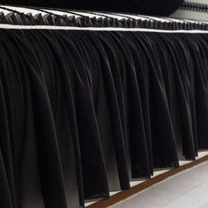 Leaf Stripe Sofa Cover with Black Sheer Skirt, Boho Soft Couch Slipcover for Pets