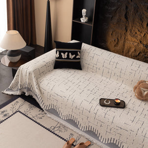 Chenille Sofa Cover Throw Blanket Woven Textured Decorative Furniture Slipcover