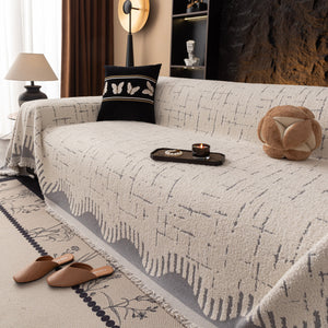 Chenille Sofa Cover Throw Blanket Woven Textured Decorative Furniture Slipcover