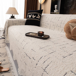 Chenille Sofa Cover Throw Blanket Woven Textured Decorative Furniture Slipcover