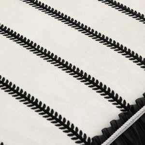 Leaf Stripe Sofa Cover with Black Sheer Skirt, Boho Soft Couch Slipcover for Pets