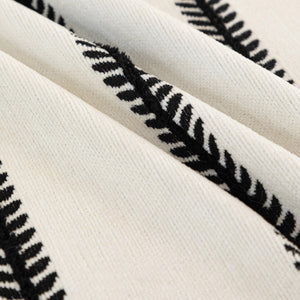 Leaf Stripe Sofa Cover with Black Sheer Skirt, Boho Soft Couch Slipcover for Pets