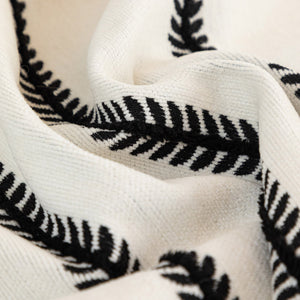 Leaf Stripe Sofa Cover with Black Sheer Skirt, Boho Soft Couch Slipcover for Pets