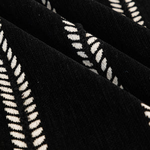 Leaf Stripe Sofa Cover with Black Sheer Skirt, Boho Soft Couch Slipcover for Pets