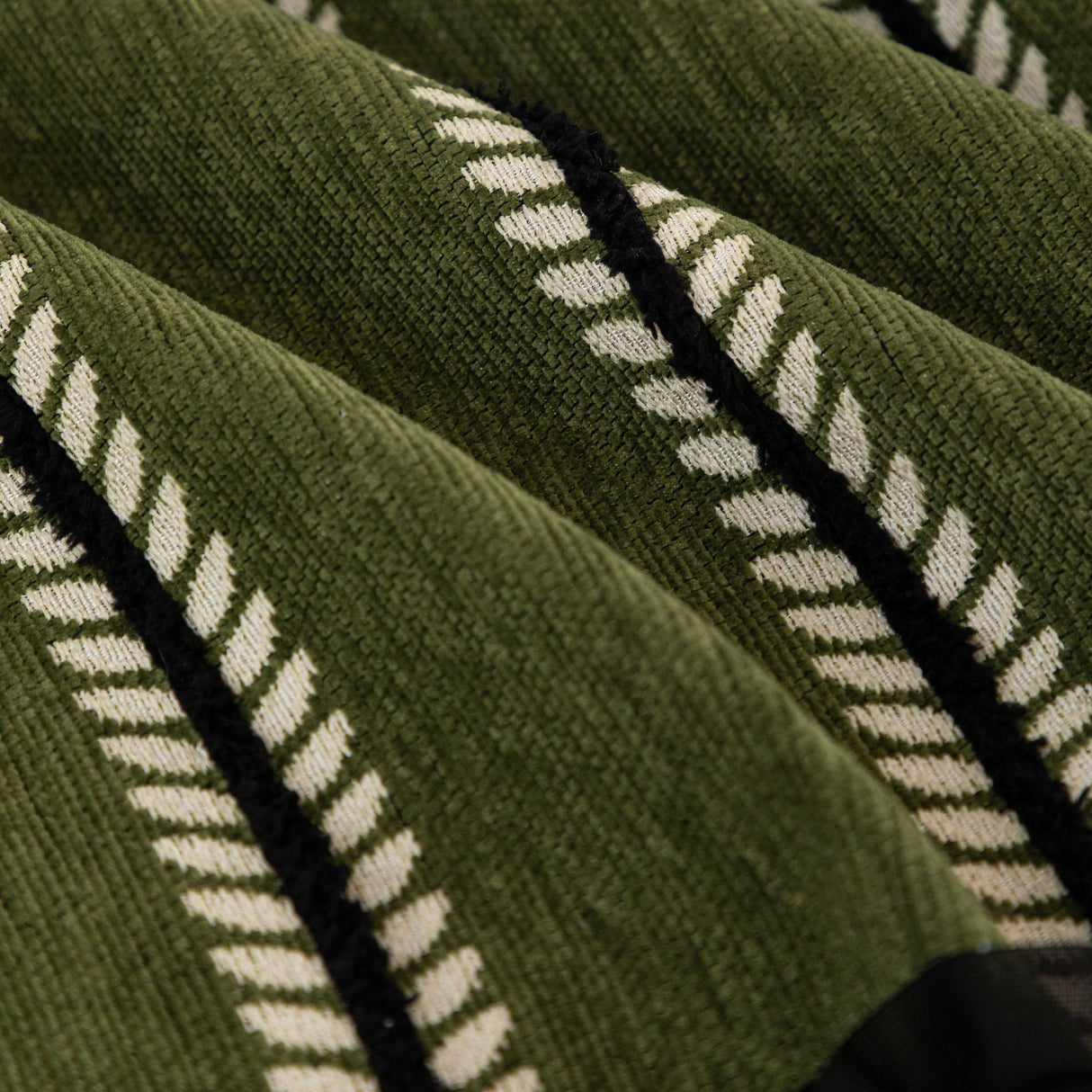 Leaf Stripe Sofa Cover with Black Sheer Skirt, Boho Soft Couch Slipcover for Pets