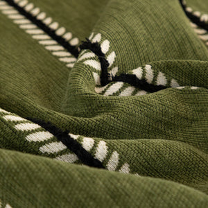 Leaf Stripe Sofa Cover with Black Sheer Skirt, Boho Soft Couch Slipcover for Pets