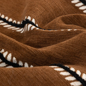 Leaf Stripe Sofa Cover with Black Sheer Skirt, Boho Soft Couch Slipcover for Pets