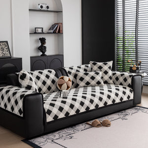 Non-Slip Chenille Sofa Slipcover Modern Geometric Sofa Protector Fits Most Sofas