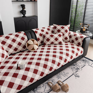 Non-Slip Chenille Sofa Slipcover Modern Geometric Sofa Protector Fits Most Sofas