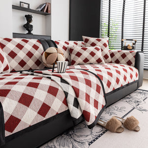 Non-Slip Chenille Sofa Slipcover Modern Geometric Sofa Protector Fits Most Sofas