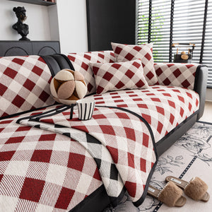 Non-Slip Chenille Sofa Slipcover Modern Geometric Sofa Protector Fits Most Sofas