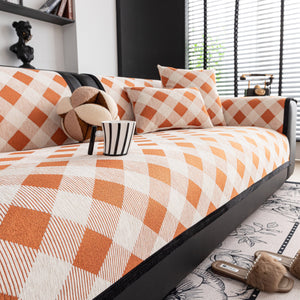 Non-Slip Chenille Sofa Slipcover Modern Geometric Sofa Protector Fits Most Sofas