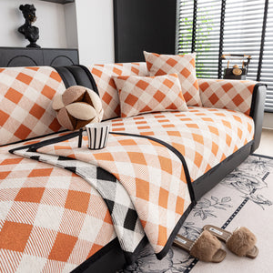 Non-Slip Chenille Sofa Slipcover Modern Geometric Sofa Protector Fits Most Sofas