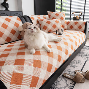 Non-Slip Chenille Sofa Slipcover Modern Geometric Sofa Protector Fits Most Sofas