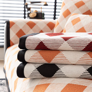 Non-Slip Chenille Sofa Slipcover Modern Geometric Sofa Protector Fits Most Sofas