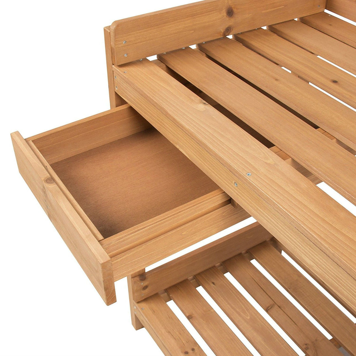 Solid Wood Garden Work Table Potting Bench in Natural Finish