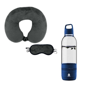 Pursonic Travel Comfort & Entertainment Bundle – 2-in-1 Water Bottle Speaker & Memory Foam Travel Pillow with Sleep Mask by Pursonic