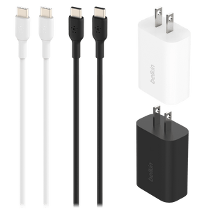 Belkin 2 25W USB C PD Wall Chargers with 2 USB C Cables 1m (4 Pack Bundle) by Belkin