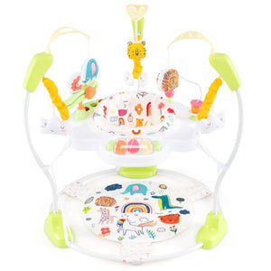 Baby Activity Center Height Adjustable Baby Bouncing Saucer with Interactive Toys-Yellow