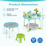 5-in-1 Baby Activity Center Interactive Bounce Seat with Removable Toys-Blue