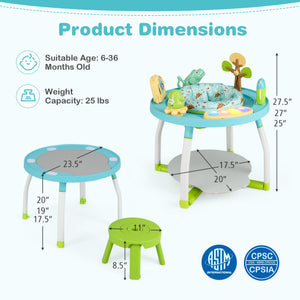 5-in-1 Baby Activity Center Interactive Bounce Seat with Removable Toys-Blue