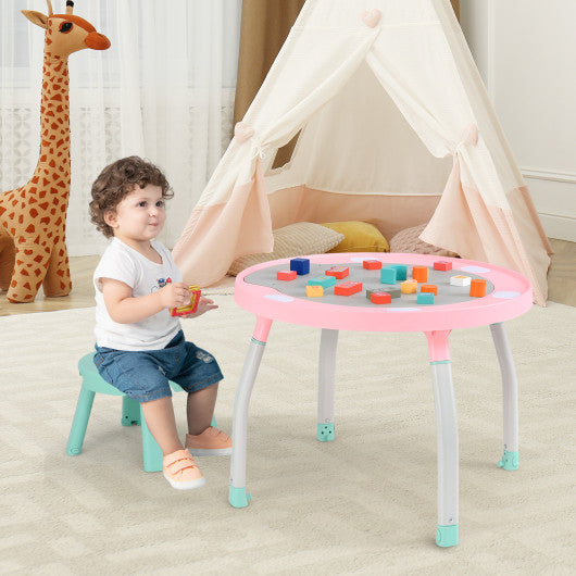 5-in-1 Baby Activity Center Interactive Bounce Seat with Removable Toys-Pink