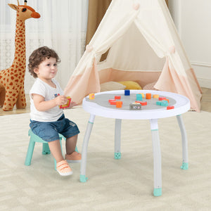 5-in-1 Baby Activity Center Interactive Bounce Seat with Removable Toys-White