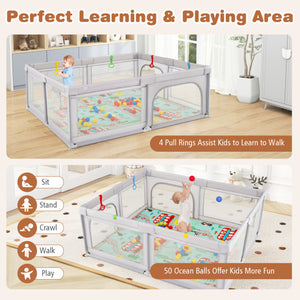 53 Inches Computer Desk with Power Outlets and 4 Storage Drawers-White