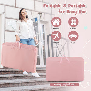 Baby Bassinet Bedside Sleeper with 6-Level Adjustable Height-Pink