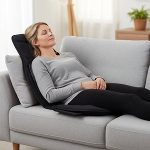 Back Massager Seat Cushion with Heat and 10 Vibration Motors for Pain Relief-Black