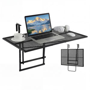 31.5 Inch Large Metal Folding Bar Table with 5-Position Adjustable Height