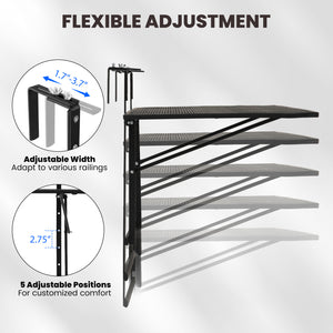 31.5 Inch Large Metal Folding Bar Table with 5-Position Adjustable Height
