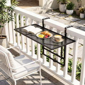 31.5 Inch Large Metal Folding Bar Table with 5-Position Adjustable Height