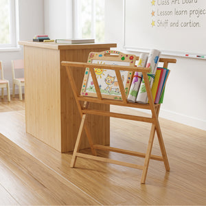 Bamboo Art Print Rack for Canvas Storage and Display-Natrual