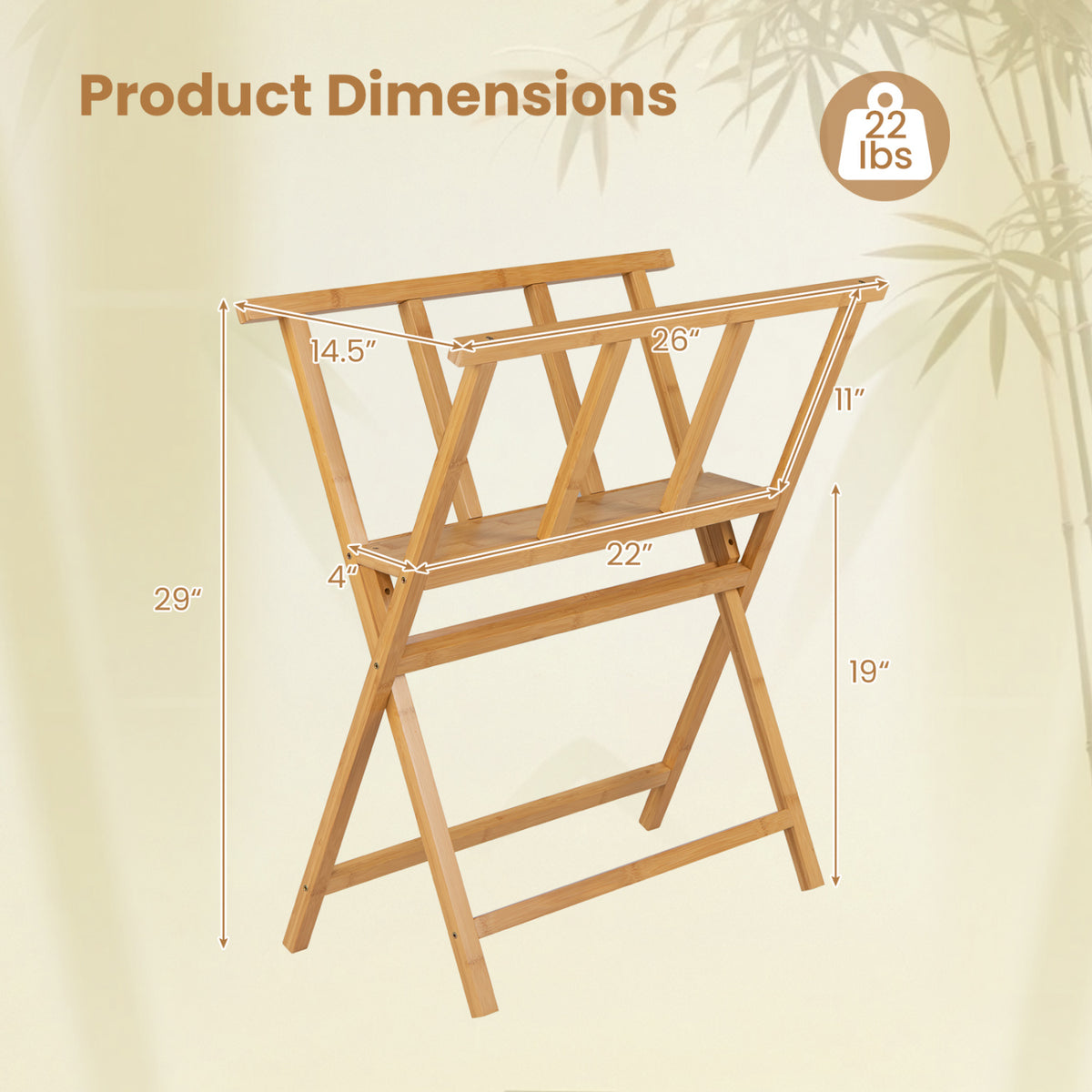 Bamboo Art Print Rack for Canvas Storage and Display-Natrual