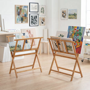 Bamboo Art Print Rack for Canvas Storage and Display-Natrual
