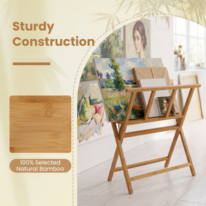 Bamboo Art Print Rack for Canvas Storage and Display-Natrual