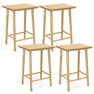 25.5 Inch Bar Stools Set of 2 with Footrest-Natural