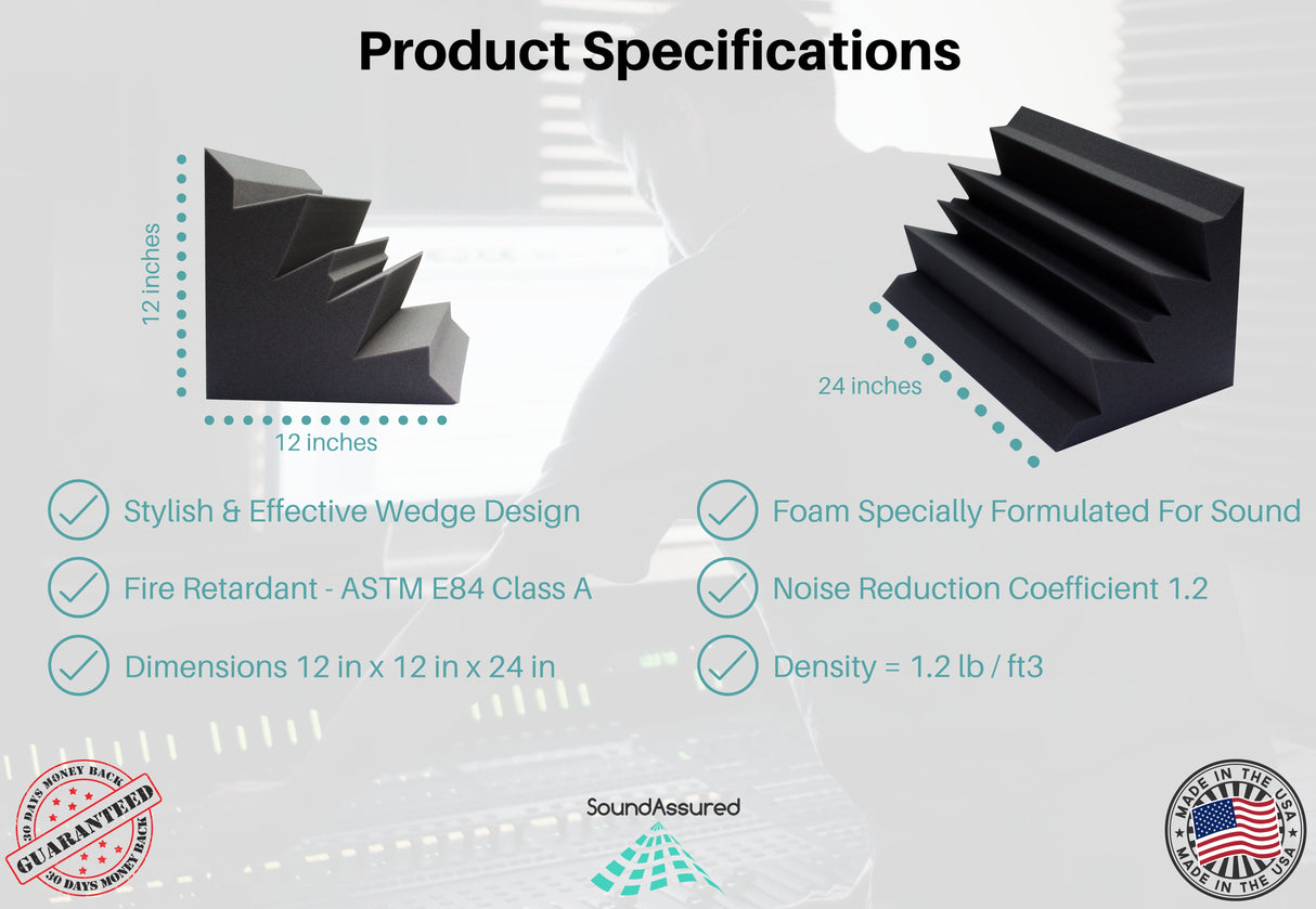 Grid Style Acoustic Foam Panels - Acoustic Foam Room Kits