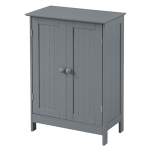 Bathroom Floor Storage Double Door Cupboard Cabinet-White
