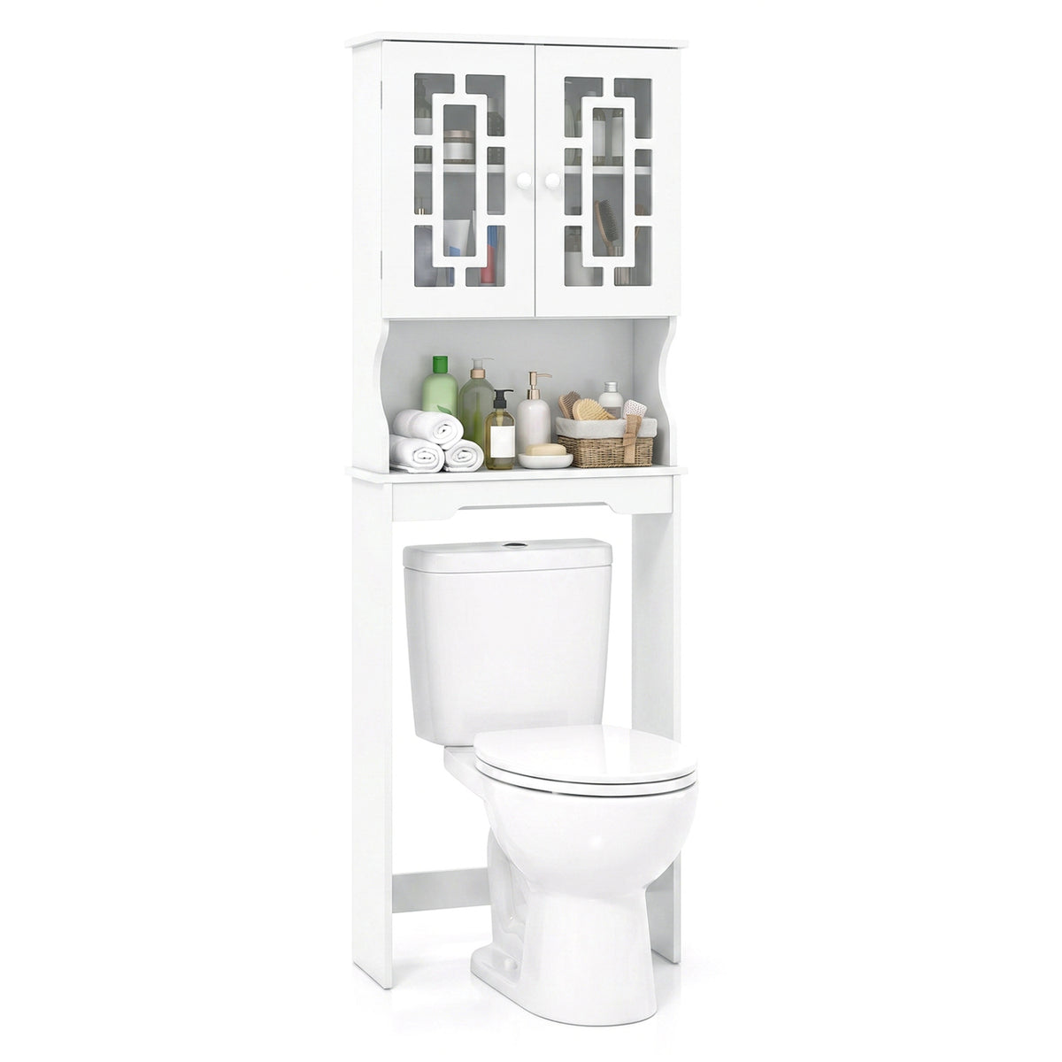 Bathroom Spacesaver Over the Toilet Door Storage Cabinet