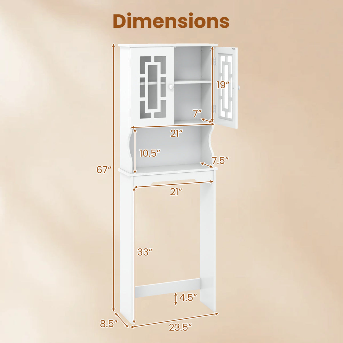 Bathroom Spacesaver Over the Toilet Door Storage Cabinet