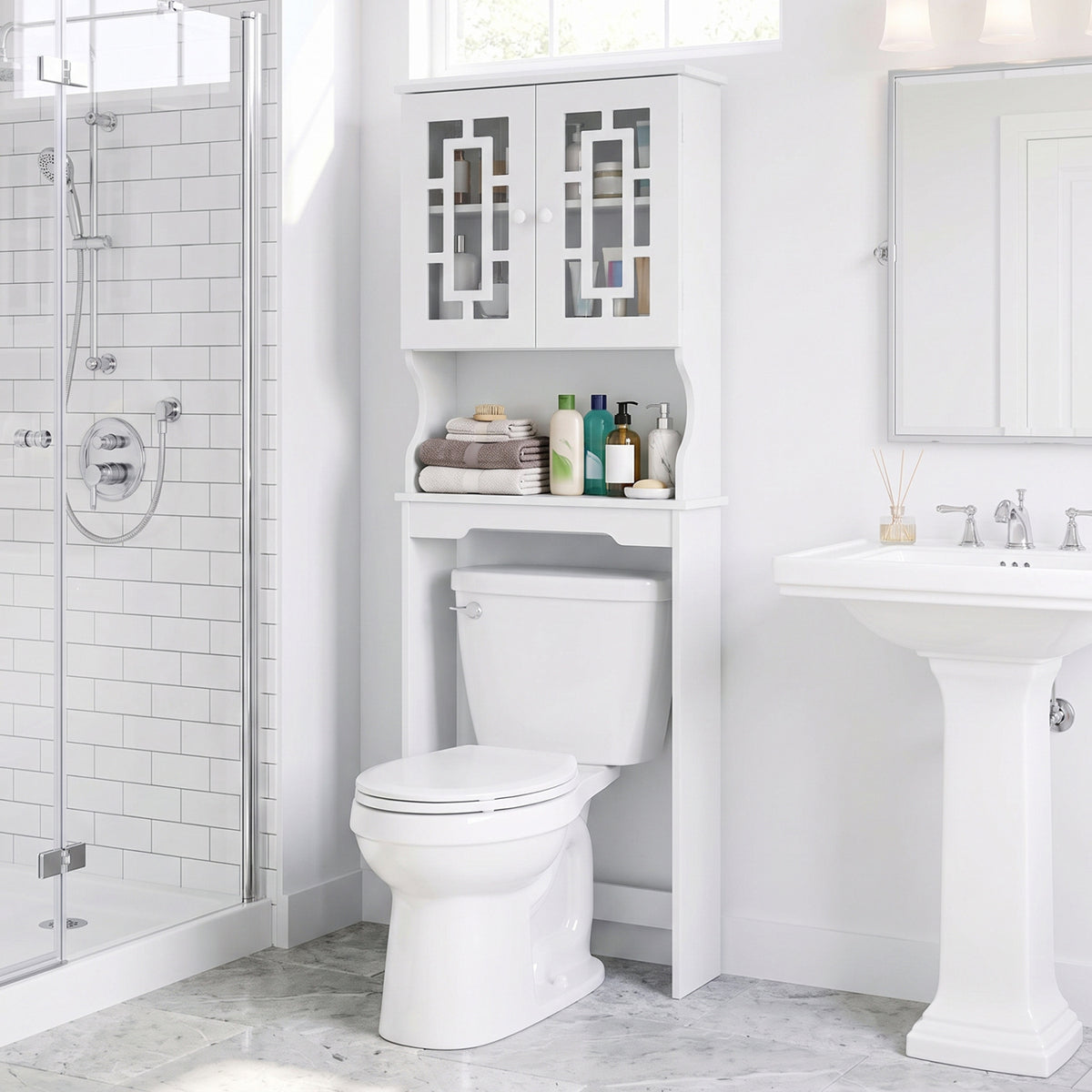 Bathroom Spacesaver Over the Toilet Door Storage Cabinet