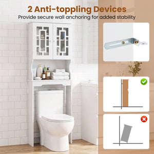 Bathroom Spacesaver Over the Toilet Door Storage Cabinet