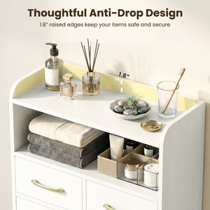 Bathroom Storage Cabinet Freestanding Floor Cabinet with 2 Drawers and 2 Doors-White