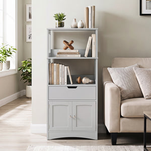 Bathroom Storage Cabinet with Drawer and Shelf Floor Cabinet-Gray