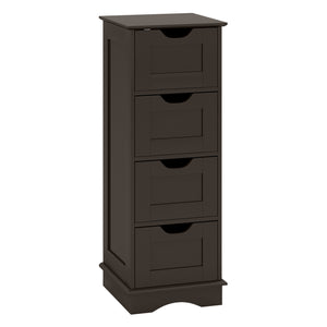 Bathroom Storage Cabinet with Cutout Handles and 4 Drawers-Brown