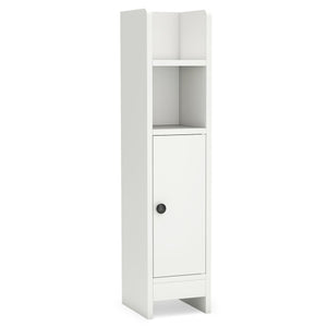 Bathroom Slim Cabinet Corner with Door and Adjustable Shelf-White